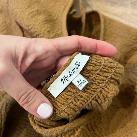 Madewell Lightspun Peplum Open Back Top Size XS Toffee - Picture 4 of 6